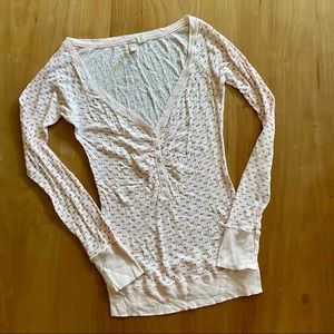 Little Yellow Button Long Sleeve Top